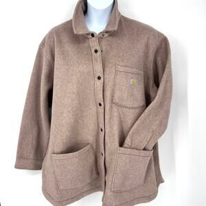 Carhartt Womens Loose Fit Fleece Shirt Jacket Muted Pink Size 3X (24W-26W) NEW